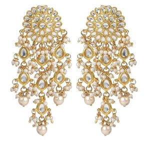 Gold Plated Kundan Tassel Earrings