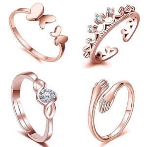 Rose Gold CZ Ring Set