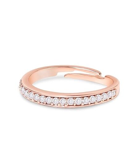 Rose Gold CZ Adjustable Ring