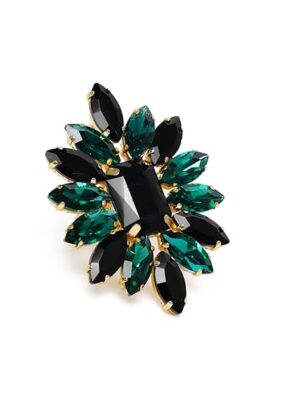 Black & Green Crystal Ring