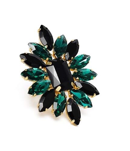 Black & Green Crystal Ring