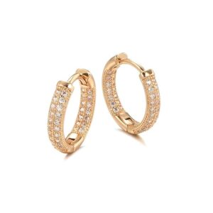 18K Rose Gold Zircon Bali Earrings