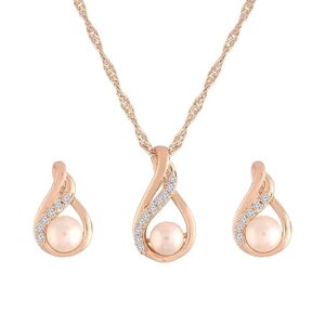 Glittering AD CZ Pendant Set